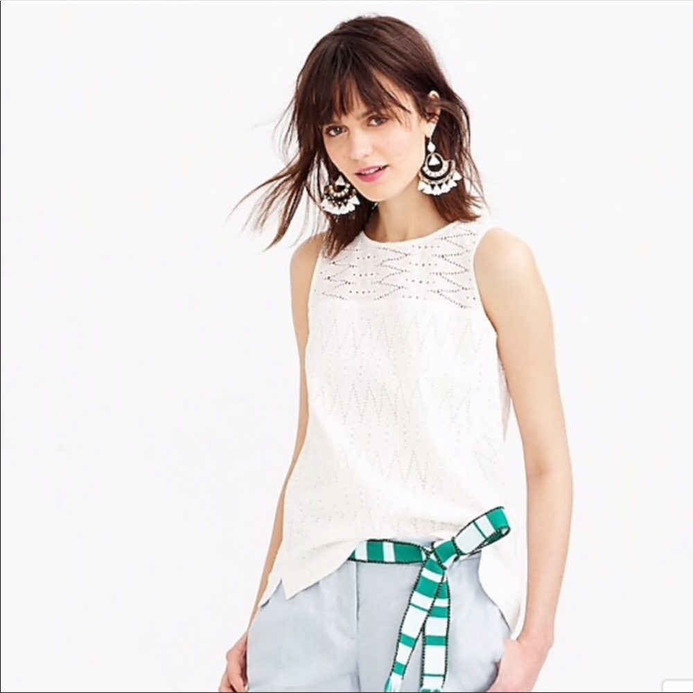 J.Crew Zig Zag Eyelet Tank